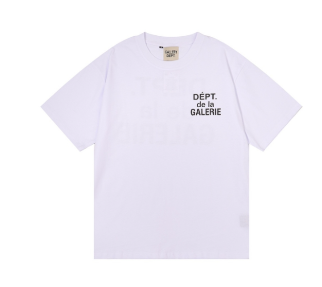 Gallery dept destroyed distressed fonts t-shirt black white