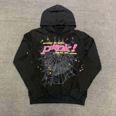 Sp5der Worldwide Sp5der Hoodie Spider Web 'PINK' Clothing Black