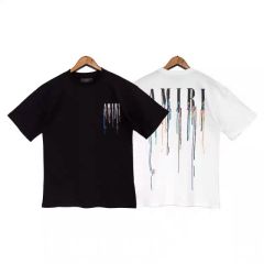splash-ink tassel tee t-shirt black white