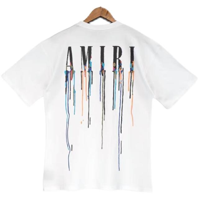 splash-ink tassel tee t-shirt black white