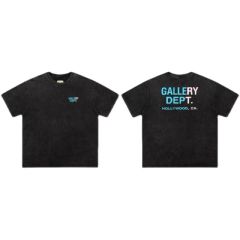 Gallery dept washed blue white fonts tee t-shirt