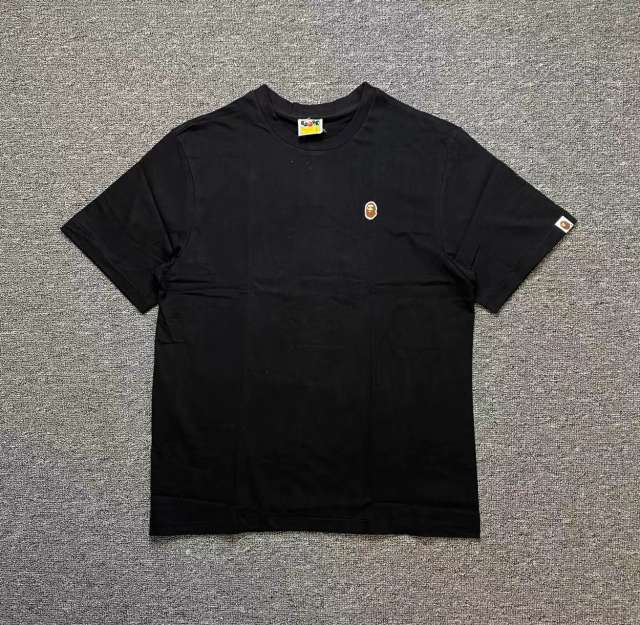 1:1 Quality Bape Classic Embroidery Logo T-Shirt Black White
