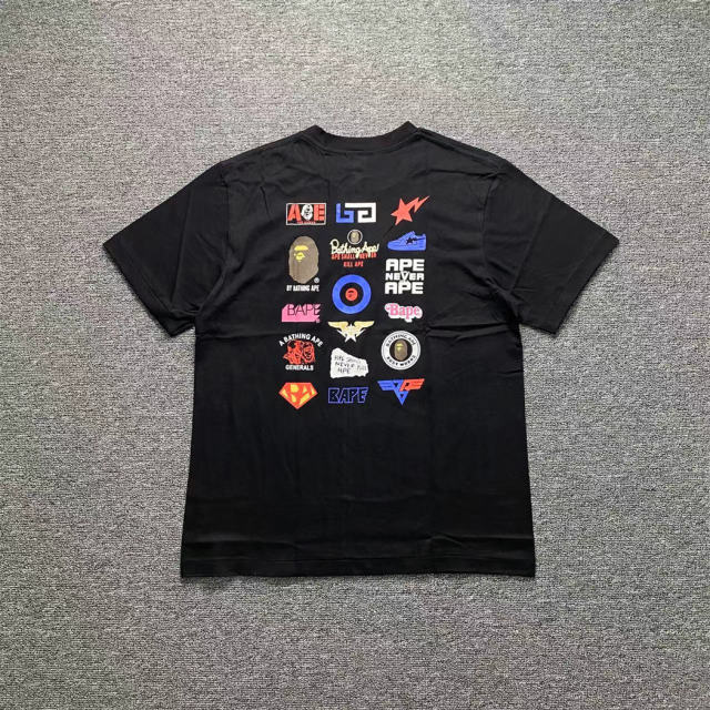 1:1 Quality Bape All Logos T-Shirt 2 Colors Black White