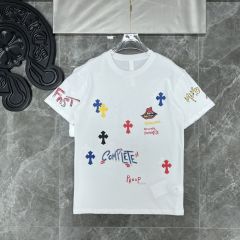 Chr0me Hearts graffiti hand-painted tee black white t-shirt