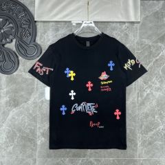 Chr0me Hearts graffiti hand-painted tee black white t-shirt
