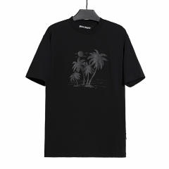 Palm angles shadow coconut palm tee black