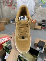 Bape Sta Bapesta Suede Low Shoes Khaki