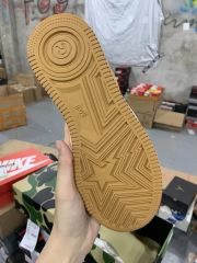 Bape Sta Bapesta Suede Low Shoes Khaki