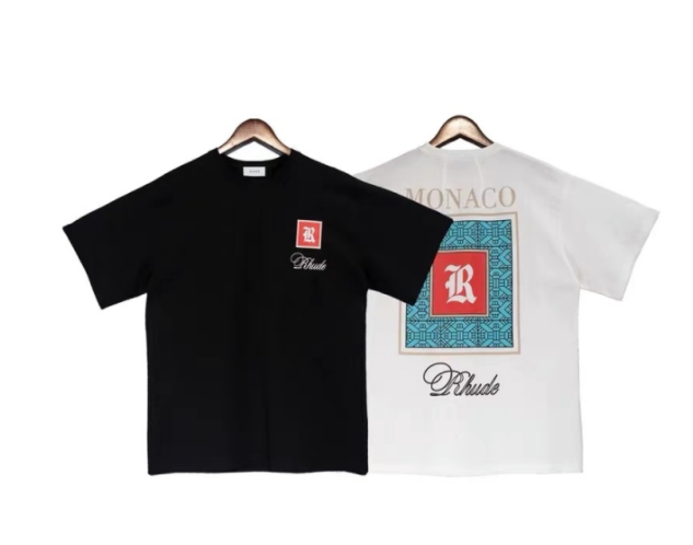 Rhude red square tee black white