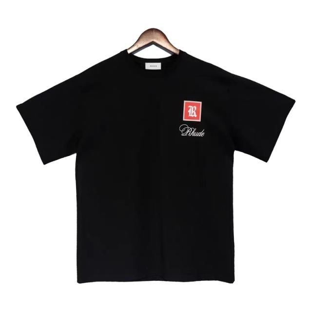 Rhude red square tee black white