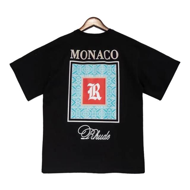 Rhude red square tee black white