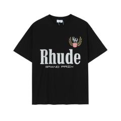 Rhude wheat head letters tee black