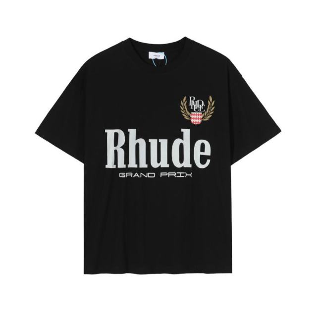Rhude wheat head letters tee black