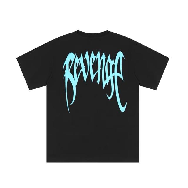 Revenge middle fingers tee black white