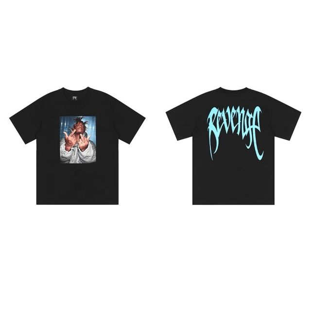 Revenge middle fingers tee black white