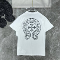 Chr0me Hearts Distressed Cross T-Shirts (Black/White)