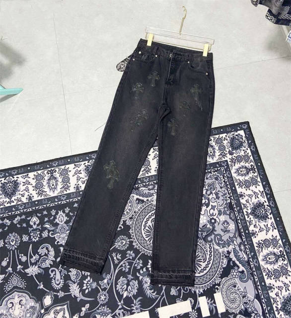 Chr0me  Heart Black Crosses Denim Jeans
