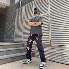 Chr0me  Heart Pink Crosses Black Pants