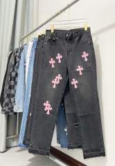 Chr0me  Heart Pink Crosses Black Pants