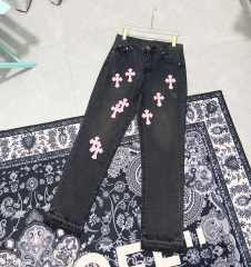 Chr0me  Heart Pink Crosses Black Pants