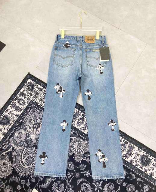Chr0me Heart Cows Crosses Blue Denim Jeans