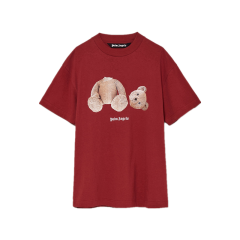 Palm Angels Bear Hoodie T-Shirt Red