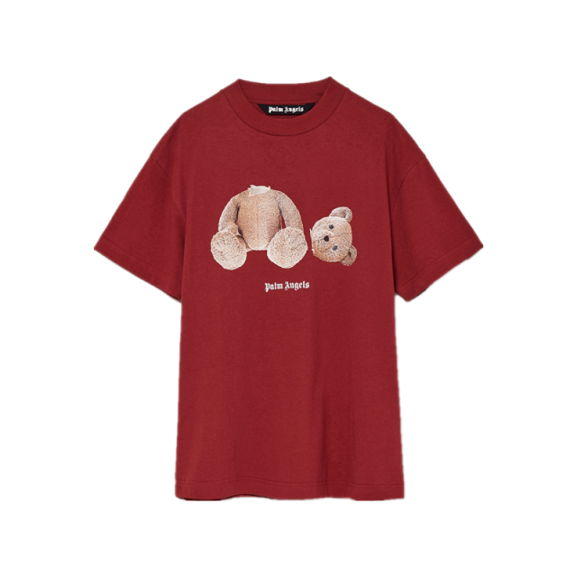 Palm Angels Bear Hoodie T-Shirt Red