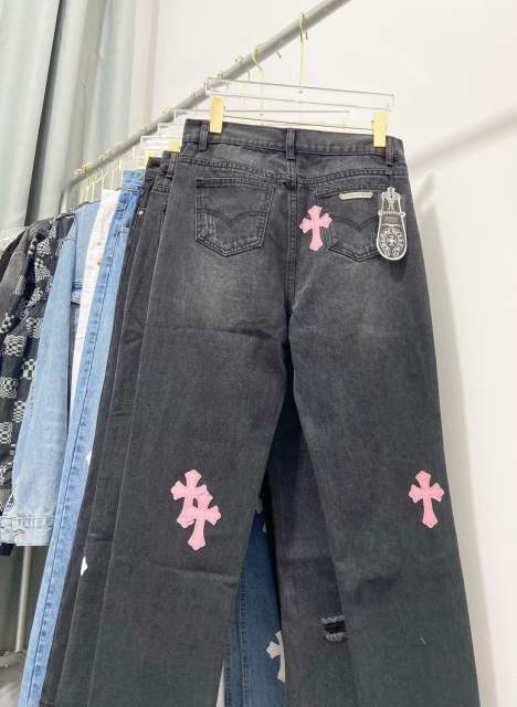 Chr0me  Heart Pink Crosses Black Pants