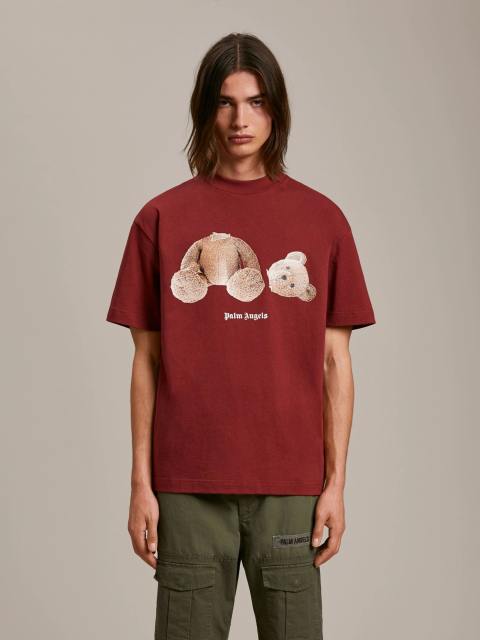 Palm Angels Bear Hoodie T-Shirt Red