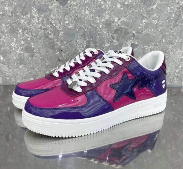 Bape Sta Patent Shoes Patent Leather Shoes 3 Colors