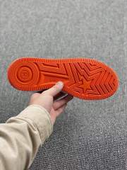 Bape Sta Patent Shoes Patent Leather Shoes Orange White Women Men (US5-US12)