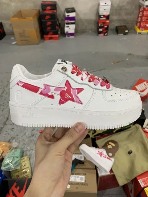 Bape Sta Camo Star Shoes Pink White (US5-US12)
