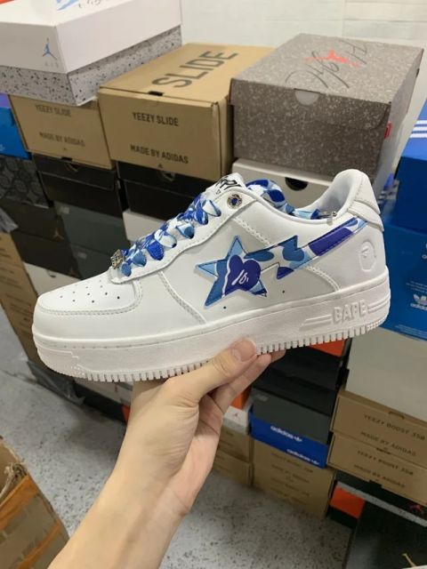 Bape Sta Sneaker Camo Sta blue on White Men Women (US5-US12)