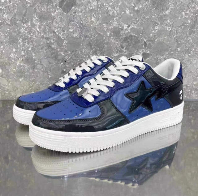 Bape Sta Patent Shoes Patent Leather Shoes 3 Colors