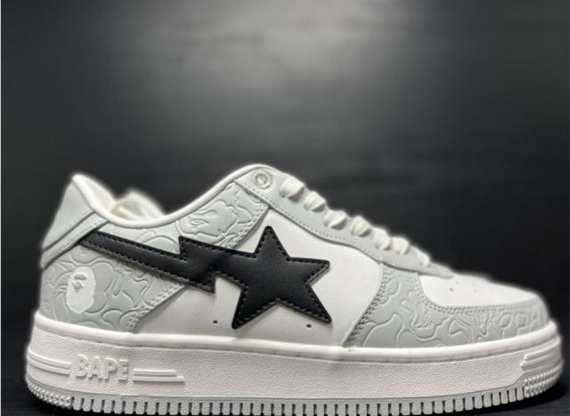 Bape Sta Shoes Gray White Men Women