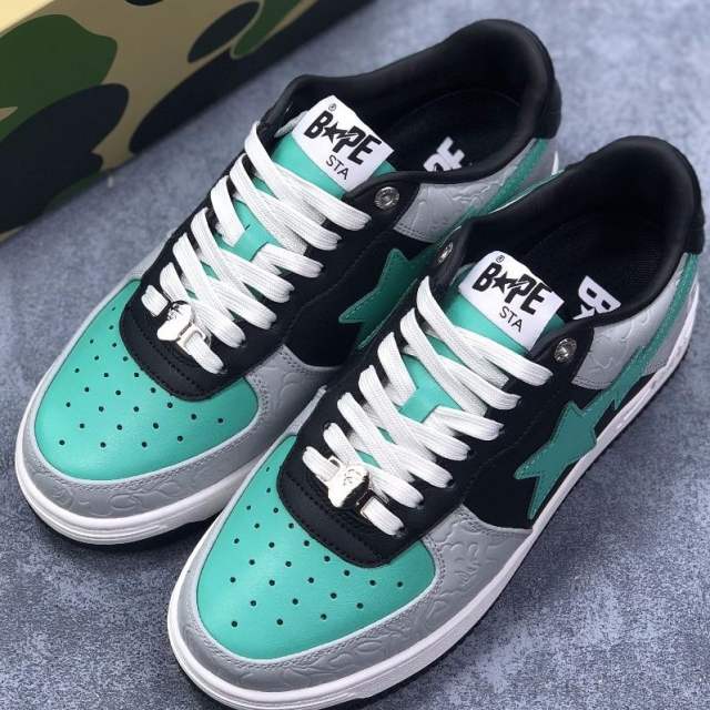 Bape Sta Shoes Gray Mint Green Men Women