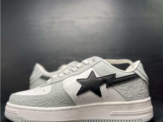Bape Sta Shoes Gray White Men Women