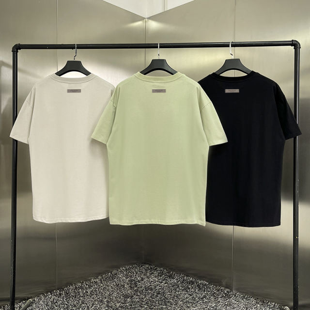 Fear of God Essentials 8th Flocking Logo T-Shirt (Green/Beige/Black)