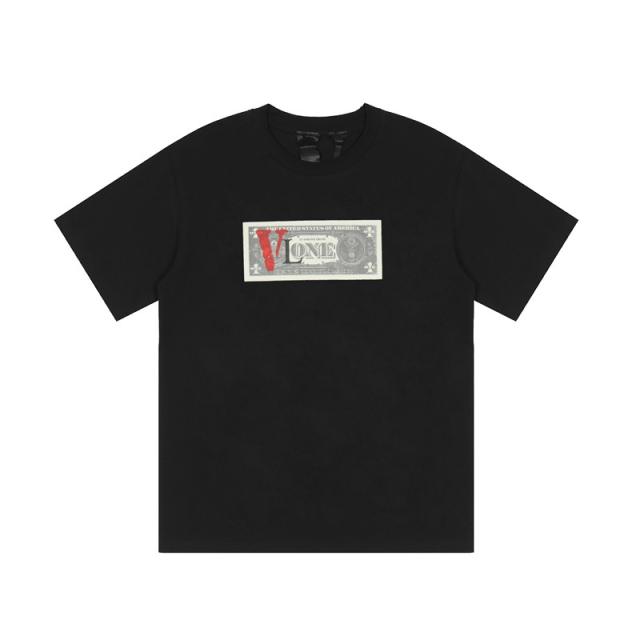 Vlone dollar theme tee black white