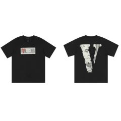 Vlone dollar theme tee black white