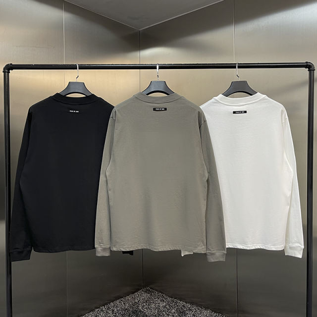 Fear of God FOG Long-Sleeve T-Shirt (White/Black/Gray)