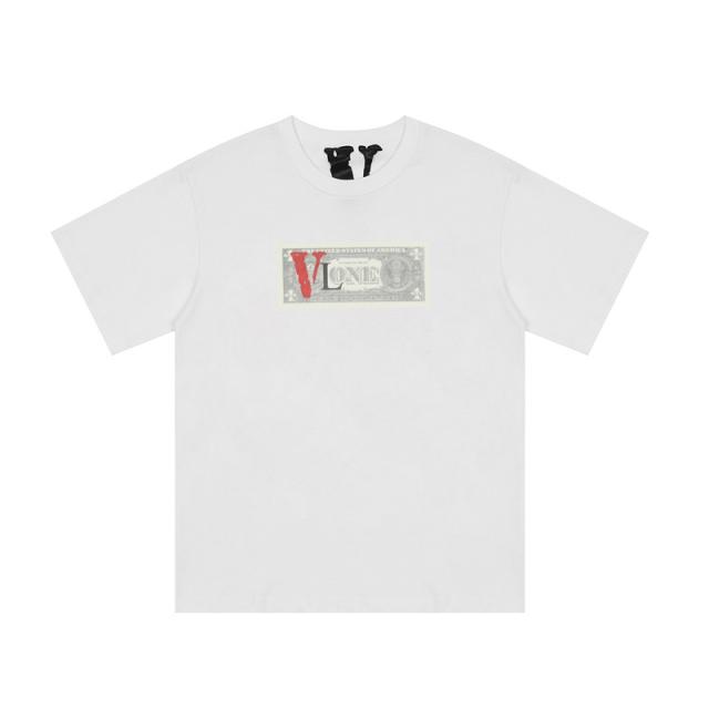 Vlone dollar theme tee black white