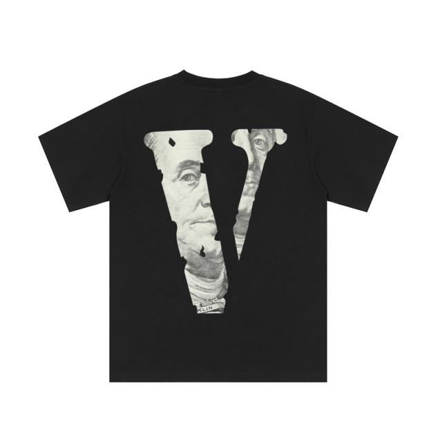 Vlone dollar theme tee black white