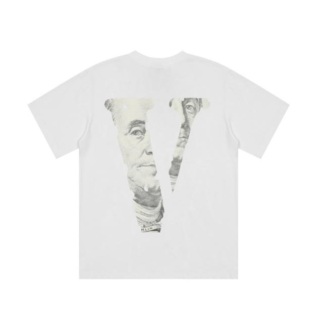 Vlone dollar theme tee black white