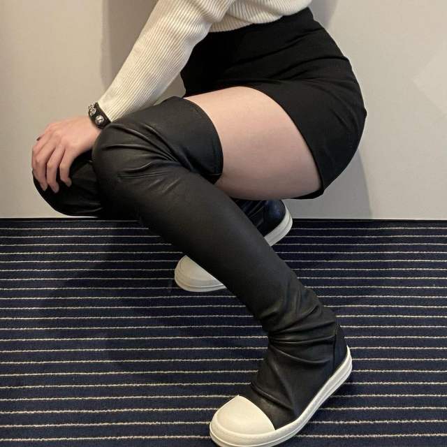 R*ck Οwen* High/Middle Boots Black Women High Top