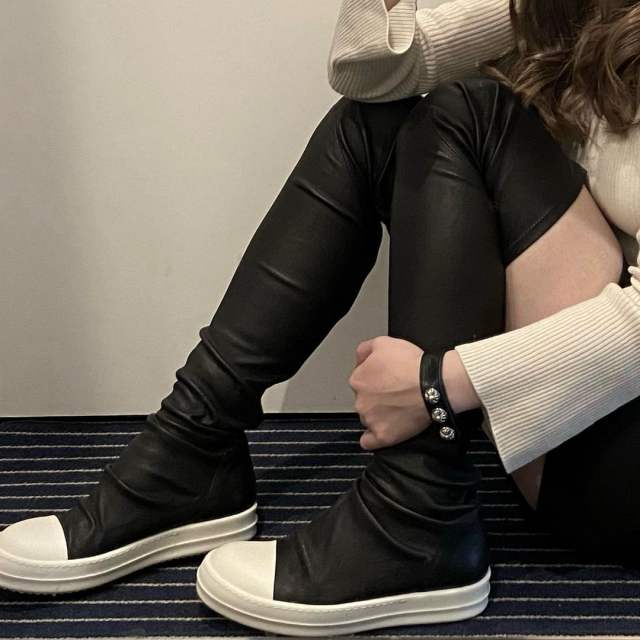 R*ck Οwen* High/Middle Boots Black Women High Top