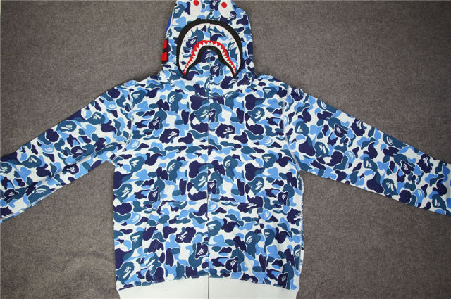 [Best Quality] 1:1 Bape ABC Camo Shark Hoodie Blue