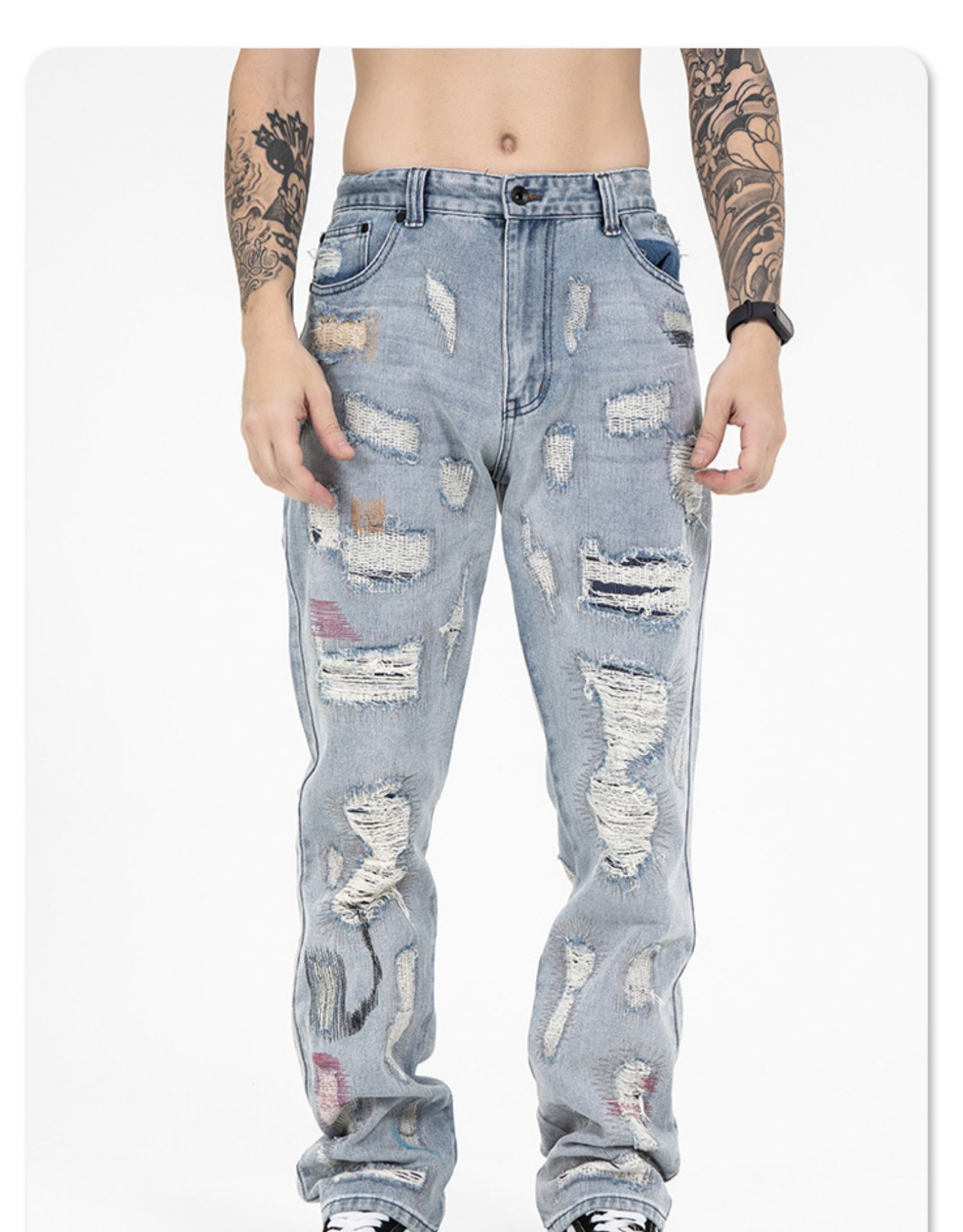 Vlone x Endless Denim Embroidery Jeans