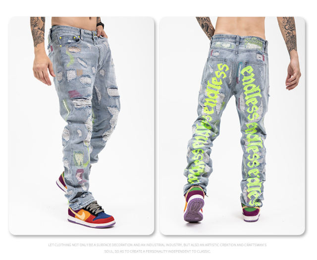 Vlone x Endless Denim Embroidery Jeans