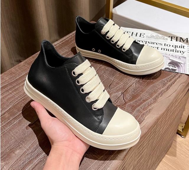 R*ck Owе*s 2022 Leather Shoes Low Black